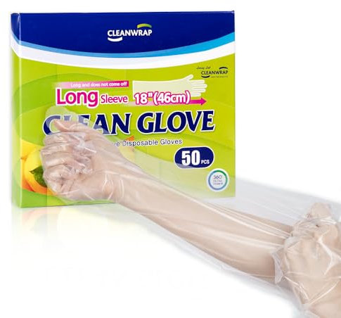 CLEANWRAP Long Sleeve Disposable Gloves (50 pcs)