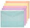 Lot de 5 pochettes A4 en plastique avec bouton-pression Couleurs pastel assorties