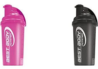 Best Body Shaker Botella Rosa 700 ml & Edition Shaker, 700ml, negro (Black steel)