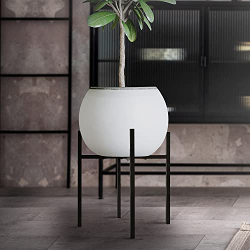 ML-Design Blumenständer, Schwarz, 22-30x22-30x40,5 cm, verstellbar, Moderne Blumentopfständer, Robuste Pflanzenständer aus Metall, Größenverstellbar Blumentopfhalter, Pflanztopf Deko, Blumenhalter