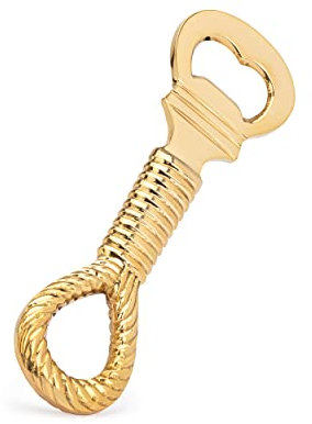 NKlaus 11561 Maritime Bottle Opener Tau Knot 14 cm Brass Gold Bottle Opener Beer Opener