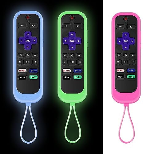 3Pack Remote Controls Cover fits for Westinghouse Roku TV | Onn Roku | TCL Hisense Roku Silicone Protective Controller Sleeve Universal for Roku Remote Cover with Ttracker