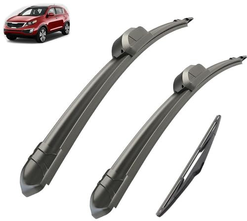 Autopixl Scheibenwischer für KIA Sportage SL 2010-2015, 24+18+12, 2 Stück, Haken-Montage, AAA-Naturkautschuk, Windschutzscheibenwischer, Wischerblätter