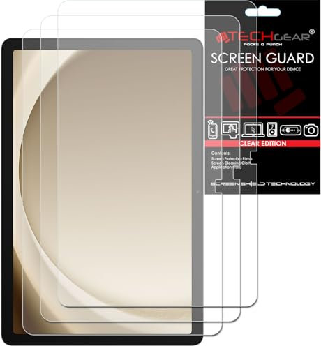 TECHGEAR 3 Pack Galaxy Tab A9 Plus 11 Screen Protectors (SM-X210 / SM-X215), Ultra CLEAR Screen Protector Guard Cover Designed for Samsung Galaxy Tab A9 Plus 11 2023