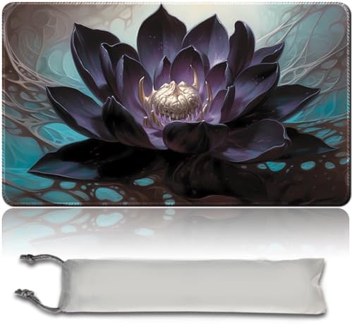 MPLR BOARD GAME Brettspiel MTG Spielmatten+Kostenlose wasserdichte Bag,Stitched Edges,Smooth Rubber Surface,MTG PlayMat with Zones(An original Black Lotus Playmat) (Black Lotus - NO Zone)