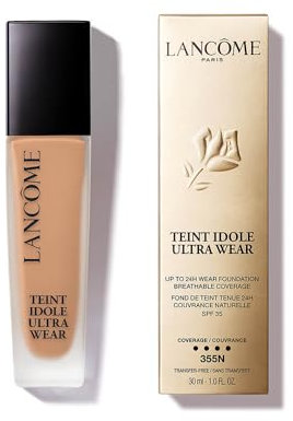 Lancôme Teint Idole Ultra Wear 355N, feuchtigkeitsspendende Full Coverage-Foundation in Beige mit natürlich mattem Finish, bis zu 24 Stunden Halt, geeignet für alle Hauttypen, 30ml