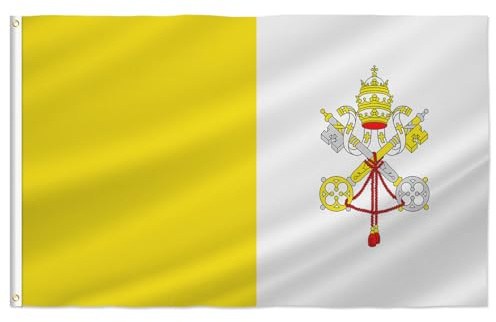 PTEROSAUR Bandiera Vaticana, 91 x 152 cm, bandiera nazionale del Vaticano, occhielli in ottone per interni ed esterni decorazione striscione