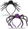 JOFONY 2 Stück Halloween Stirnband,Lila Schwarz Spinnen Haarreifen,Kostüm Zubehör Kopfschmuck für Karneval Party Cosplay Kostüm Maskerade
