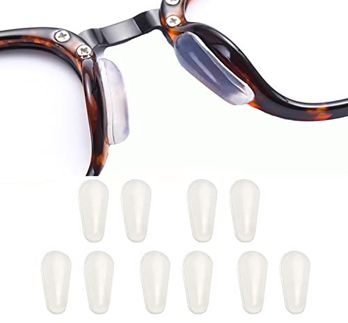 Silikon Brillen Nasenpads, Selbstklebende Rutschfeste Nasenpads Brille,Tropfenförmige 2.5 mm Dicke für Vollformat Brillen Sonnenbrillen, 5 Pairs,Klar