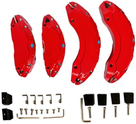 VeVaad Set di 4 coperture per pinze freno anteriori e posteriori, coperture per pinza freno, coperture per pinze, compatibili con Tesla Model X S 2017-2021