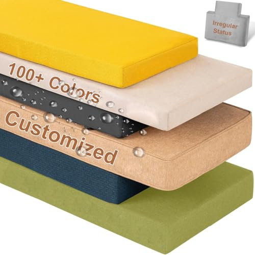 WLXFF Bankkissen, Bankauflage Nach Maß, Wasserdicht Sitzauflage Bank, Waschbar Bankauflagen, Rutschfestes Sitzpolster Bank, FüR Outdoor Gartenbank, Terrasse, Fensterbank