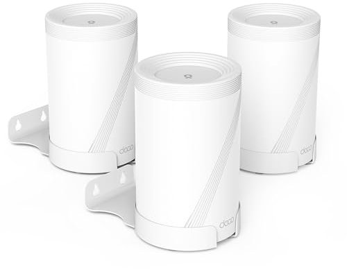 ZahoTse Stand Compatible with TP Link Deco BE63 / BE65 Mesh WiFi 7 System-Simple and Sturdy Wall Mount Stand Bracket TP Link Deco BE63 / BE65 Bracket with Cable Management(White,3Pack)