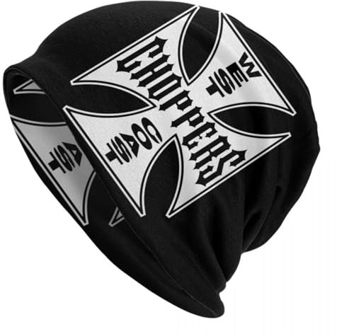 Custom West Coast Iron Cross Choppers Skullies Beanies Caps Unisex Winter Warm Bonnet Knitted Hats Men Women Thermal Elastic Cap Personalized for Boyfriend