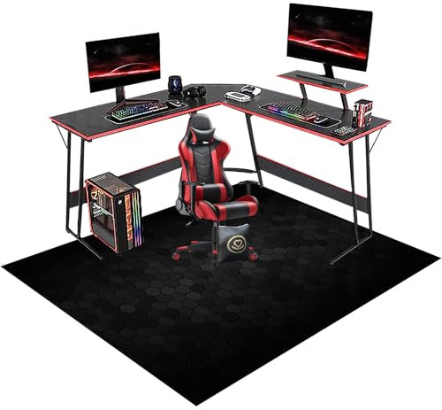 60 x 90 cm Tapis Chaise de Bureau, Tapis de Chaise Gaming Antidérapant Protège Parquet Chaise roulettes, Tapis de Sol pour Bureau Plancher de Bois, Tapis Protège-Sol pour Chaise de Bureau