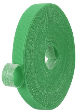 PATIKIL 0.6IN x 33FT Hook and Loop Tape, Double-Sided Nylon Strips Reusable Cable Ties Roll Multi-Purpose Cord Management Tape Wrap Fastener for Home Office, Green