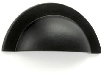 UNDERGROUND PARTS Satin Matt Black Cabinet Kitchen Door Round Cup Handle Drawer Pull 90mm