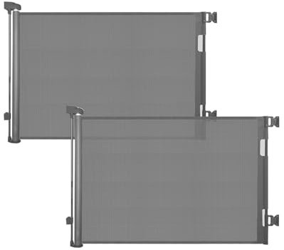 derimkcoa 2 Pack Treppenschutzgitter Ausziehbar für Babys, 0-140 cm Baby Absperrgitter Türschutzgitter Treppenschutzrollo,Tierschutzgitter Geeignet für Treppen/Türen/Innen & Außen (Grau)