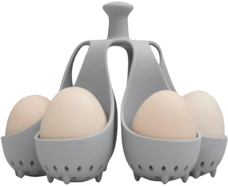 Gadget De Cuisson D'oeufs En Silicone, Cuiseur D'oeufs Œufs Durs En Silicone, Cuit 4/6 Oeufs À La Fois, Support D'oeufs À La Coque, Support De Stockage D'oeufs De Cuisine, Tasses À Oeufs