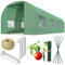 Plonos Serre Tunnel avec Cadre en Acier - avec Support pour Plantes - 2 x 4,5 x 2 m - 9 m² - Vert