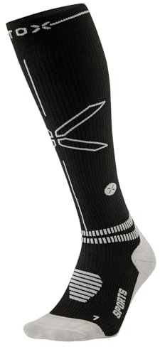 STOX Energy Socks, Sportsocken Herren, Kompressionklasse 23-32 mmHg, Gepolstertes Fußbett, Kompressionsstrümpfe, Sport Kompressionssocken, Stützstrümpfe, Thrombosestrümpfe, Kompression Kniestrümpfe