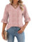 IECCP Womens Summer Tops Casual V Neck Tunic Ladies Boho Fashion 3/4 Length Sleeve Blouses Dressy Ruffle Sleeve T Shirts White Dots M (UK 12-14)
