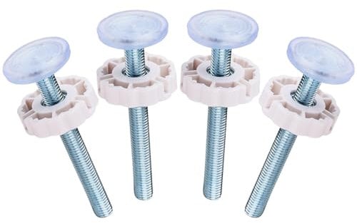 4 Pack Baby Gate Extra Long M10(10mm), Spindle Rods Bolts for Pressure Mounted Gates Threaded Spindle Rods Baby Gates Stairs Rods with Anti-Slip Ends Replacement for Baby and Pet Safety Gates