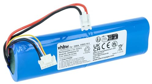 vhbw Akku kompatibel mit Bissel 2278+ | 2284+, 2387+, 2390+, 2390A, 3034+, 2390, 23903, 2275+ Home Cleaner Heimroboter Blau (2000 mAh, 14,4 V, Li-Ion)