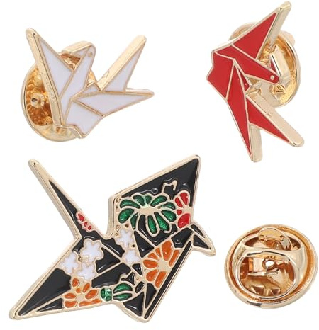 TINEASUR 3stücke Kreative Origami Tier Broschen Sicherheitsnadeln in Rot Weiß Schwarz Cartoon Papierschwan Anstecknadeln Für Kleidung Taschen Geschenk Für Damen Und Mädchen