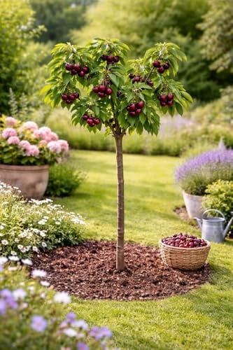 Süßkirsche ‘Lapins’ – selbstfruchtender Süßkirschbaum | Prunus avium ‘Lapins’ 100–120 cm | robuste & reich tragende Kirschbaum Pflanze für Garten & Terrasse
