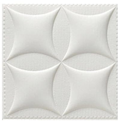 3D Weiße Wandpaneele Moderne Strukturierte Wasserfeste Paneele Wand für Innenräume Zur Schalldämmung Hochdeckende Akustikpaneele Selbstklebend 20 Stück 13.8x13.8