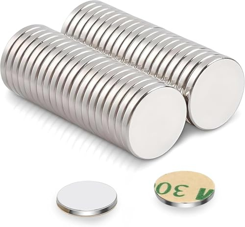 100 Pcs Self Adhesive Sticky Magnet 8x1mm, Round Thin Neodymium Magnet, Strong Mini Adhesive Magnets, Used for Model Making, Office Use, Arts, Kitchen, Magnetic Boards, Refrigerators, DIY Projects