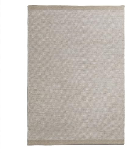 Steffensmeier Handweb Teppich Berlin | Wolle, Beige, handgewebt, Größe: 140x200 cm Wohnzimmer und Schlafzimmer