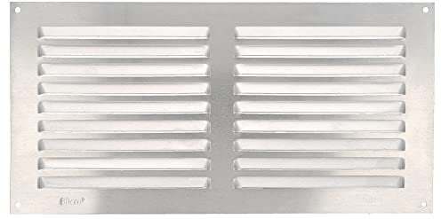 Amig - Griglia rettangolare in alluminio | Griglie di ventilazione per presa d'aria | Ideale per soffitto cucina e bagno | Misure 150 x 300 mm | Colore argento