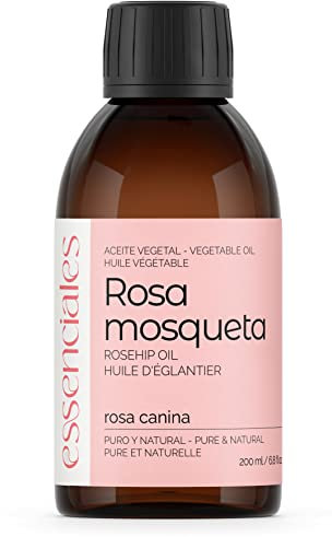 Essenciales – Olio Vegetale di Rosa Canina, 100% Puro e Naturale, 200 ml | Olio Vegetale di Rosa Canina, 1ª Spremitura a Freddo