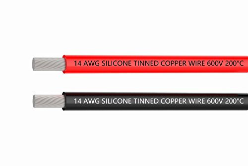 TUOFENG 14 Gauge Wire 3 metri [1,5 m nero e 1,5 m rosso] cavo elettrico - 14 awg cavo metallico in silicone aggancio - cavo flessibile in silicone di filo di rame stagnato
