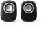 Nedis PC Speakers for Computer, Laptop, Tablet, Smartphone, Portable Speaker Set 12W, Wired with USB and 3.5mm Jack, Black and Silver