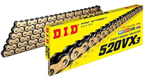 DID 520VX3 Kette (Gold & Schwarz) – Länge: 112 Glieder mit Nietenverbindung (ZJ)