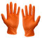 Orange Nitrile Disposable Gloves - Size Large - Comfort Fit - Latex Free/Powder Free - Mechanic Tattoo Tattooist Cleaner - 100 Pack