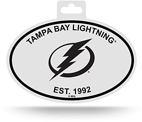 Rico Industries NHL Hockey Tampa Bay Lightning schwarz und weiß ovaler Aufkleber