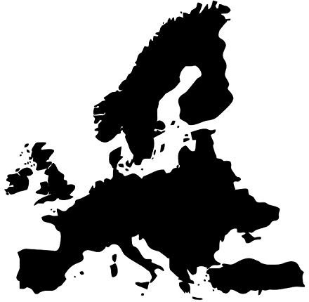 generisch Europakarte Aufkleber für Wohnmobil Wohnwagen Wandtattoo Europa Karte in 30x30cm, 40x40cm, 50x50cm, 60x60cm, (43/6) (schwarz Glanz, 40x40cm)