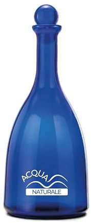 BrandPrint-Bottiglia in Vetro Blu | per Acqua | Modello Viola Water | 750 ml | con tappo a vite GPI33| Serigrafata Acqua Pura