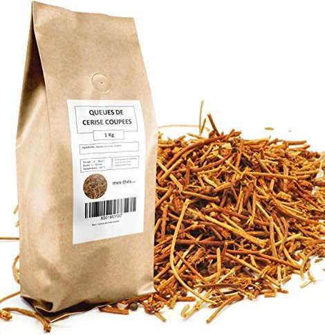 Queues de Cerises Coupées - 1 kg - 400 tasses - Diurétique naturel et coupe faim pour la perte de poids - Pour Tisane ou infusion - Mes-thés