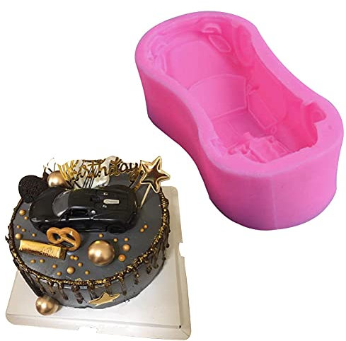 WonDerfulC 3D Fondant Sportwagen Silikon Kuchenform, Rennform Schokolade Mooncake Cup Making Formen, Geburtstagstorte Geschenk für Kinder (1pcs Big Car)