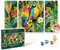 Schipper 609260853 Peinture par numéros - Perroquets dans la forêt Tropicale - Tableaux pour Adultes - avec pinceaux et peintures acryliques - Triptyque - 50 x 80 cm