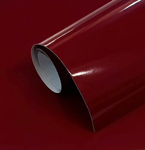 Vinilo Adhesivo Granate Brillo 60x300 cm Para Muebles Cocina Paredes Ventanas Manualidades Papel Adhesivo Decorativo (60x300 cm, Granate)