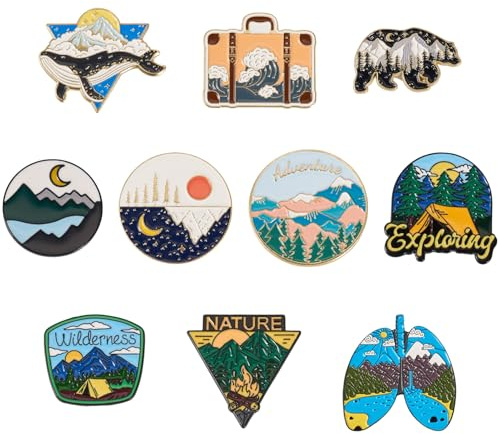 Pandahall Various Theme Alloy Enamel Brooches Lapel Brooch Enamel Pin Set