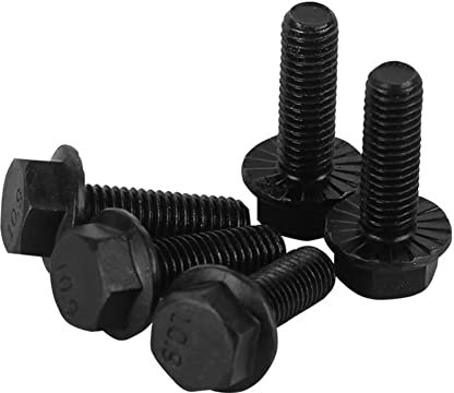 CONPHERON Flansch Schrauben Gezackte Flansch-Sechskantschrauben M12x30 mm Vollgewinde Hochfester Legierter Stahl der Güteklasse 10.9, Schwarz