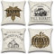Ohok 4er Set Dekorativ Kissenbezug 45x45 cm, Herbst Serie Polyester Leinen Zierkissenbezüge mit Verstecktem Reißverschluss, Dekor Kissenhülle Set für Schlafzimmer Wohnzimmer Sofa Couch Auto (Stil D)
