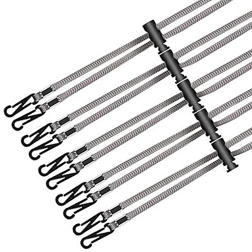 ACCROL 10 Stück Lanyard Elastische Bänder Verstellbare Portable Halskettenbügel Ewiederverwendbar Ohrhalter Seil Grau Gummiband