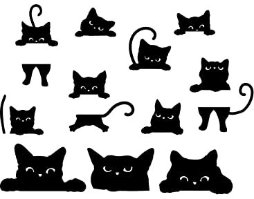 SUPERDANT Schwarze Katze Wanddekor Katze Wandaufkleber Abziehen Und Aufkleben Wandtattoos DIY Art PVC Wandtattoo Dekorationen Zum Aufkleben An Der Wand Für Wohnzimmer Schlafzimmer Halloween Dekor